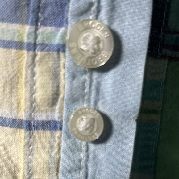 Brooks Brothers Sz XL Button Down Shirt Multicolored Madras Plaid Patchwork - Picture 10 of 13